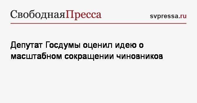 Депутат Госдумы оценил идею о масштабном сокращении чиновников