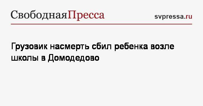 Грузовик насмерть сбил ребенка возле школы в Домодедово