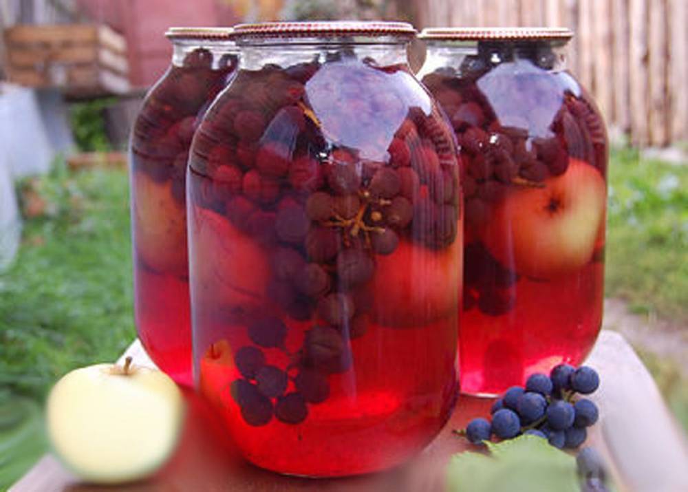 Компот на зиму из винограда — простой рецепт (без стерилизации)