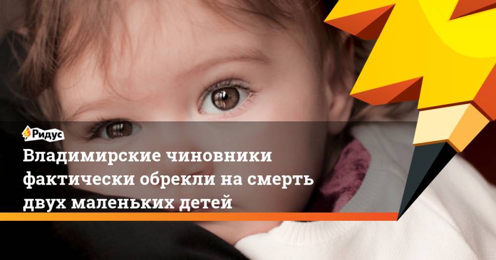 Владимирские чиновники фактически обрекли на смерть двух маленьких детей