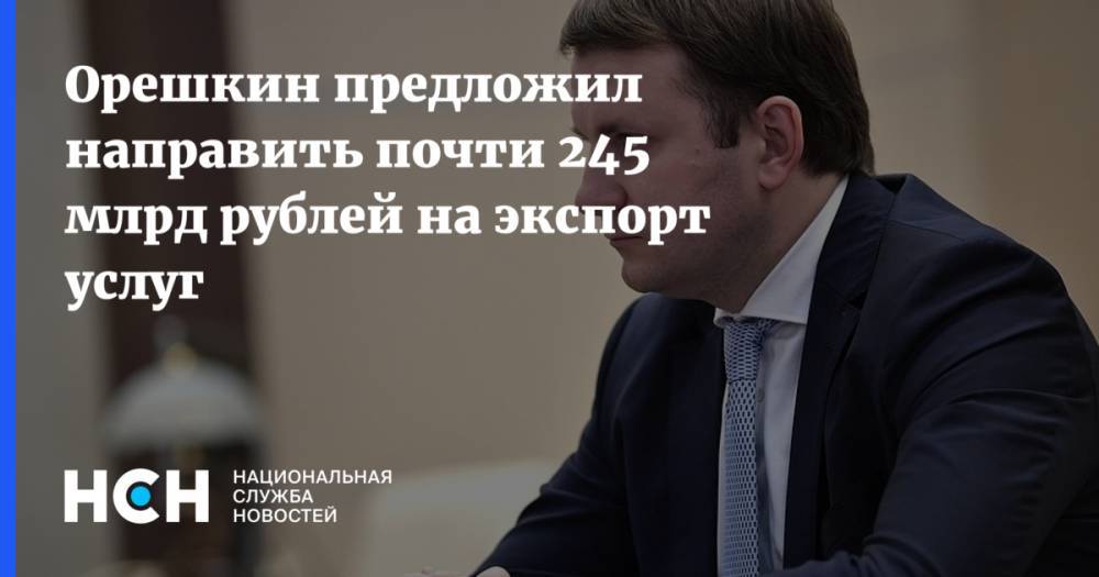Орешкин предложил направить почти 245 млрд рублей на экспорт услуг