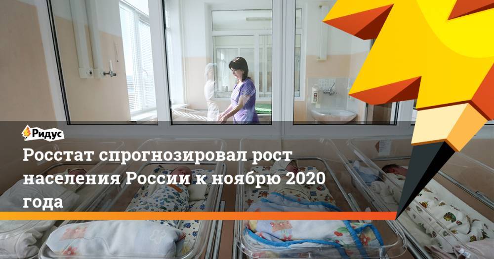 Росстат спрогнозировал рост населения России к ноябрю 2020 года