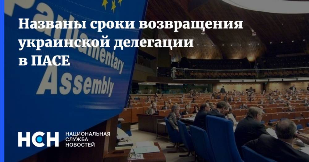 Названы сроки возвращения украинской делегации в ПАСЕ