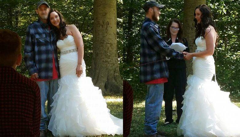 Парень пришел на собственную свадьбу в грязных джинсах, помятой рубашке и с удочкой — хотя невеста была в шикарном платье