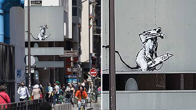 В Париже снова украли граффити художника Бэнкси