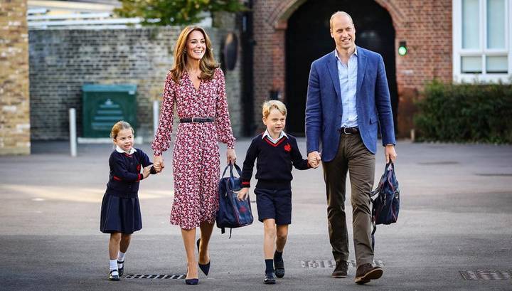 Принц Уильям и герцогиня Кембриджская лично отвели принцессу Шарлотту в школу