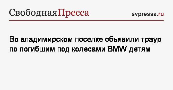 Во владимирском поселке объявили траур по погибшим под колесами BMW детям