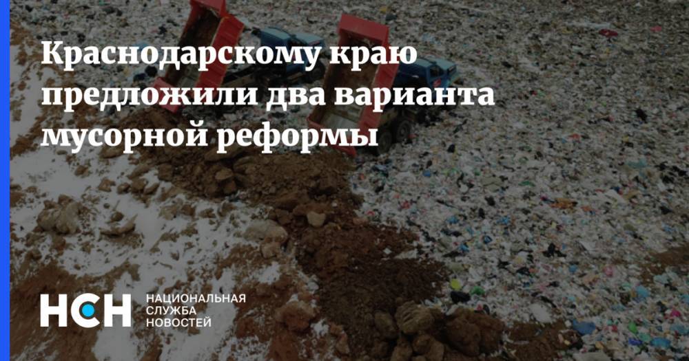 Краснодарскому краю предложили два варианта мусорной реформы