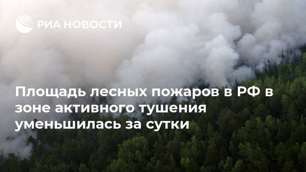 Площадь лесных пожаров в РФ в зоне активного тушения уменьшилась за сутки