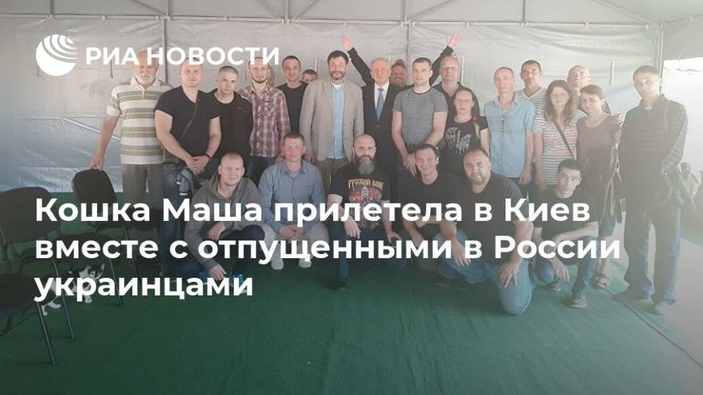 Кошка Маша прилетела в Киев вместе с отпущенными в России украинцами