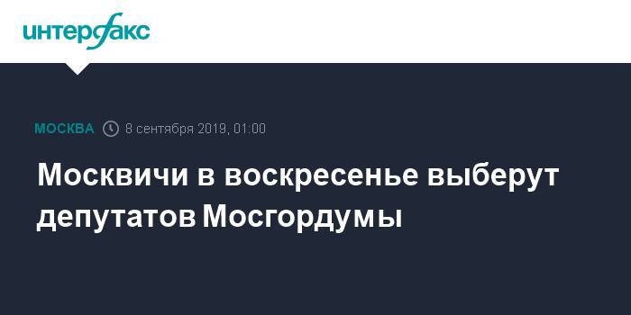 Москвичи в воскресенье выберут депутатов Мосгордумы