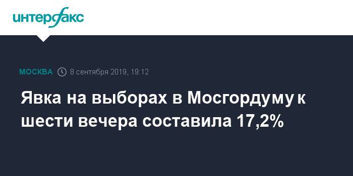 Явка на выборах в Мосгордуму к шести вечера составила 17,2%