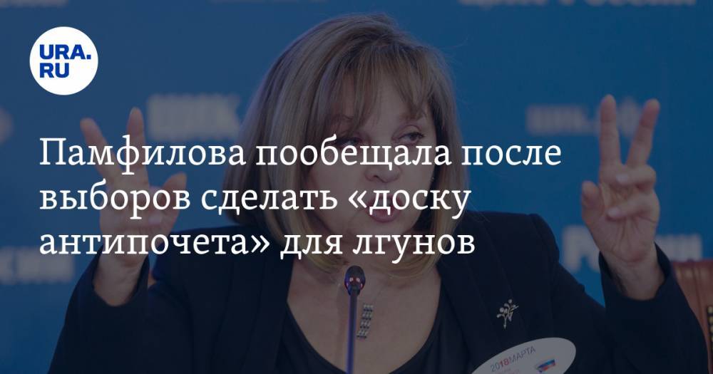 Памфилова пообещала после выборов сделать «доску антипочета» для лгунов