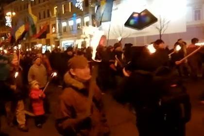 В Киеве прошел марш с факелами в честь Бандеры