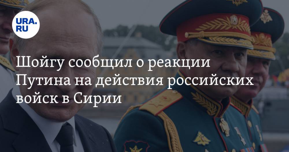 Шойгу сообщил о реакции Путина на действия российских войск в Сирии