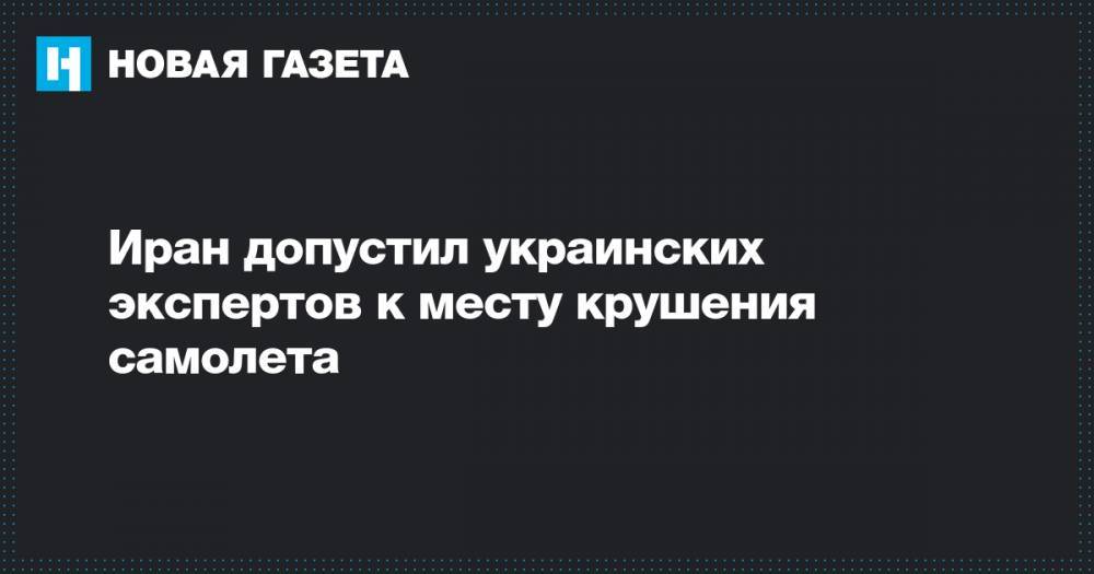 Иран допустил украинских экспертов к месту крушения самолета