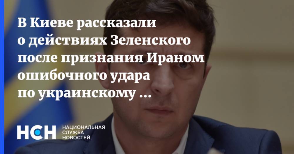 В Киеве рассказали о действиях Зеленского после признания Ираном ошибочного удара по украинскому «Боингу»