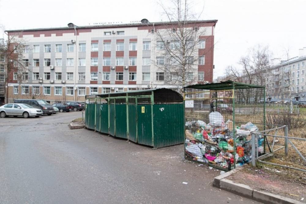 Контейнерные площадки в Пскове после праздников завалены мусором