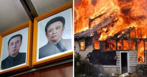 В Северной Корее арестована мать, которая спасла 2 детей из пожара, но не вынесла из огня портреты вождей