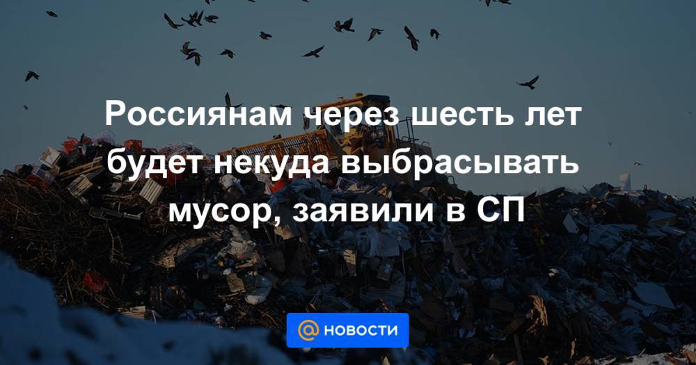 Россиянам через шесть лет будет некуда выбрасывать мусор, заявили в СП
