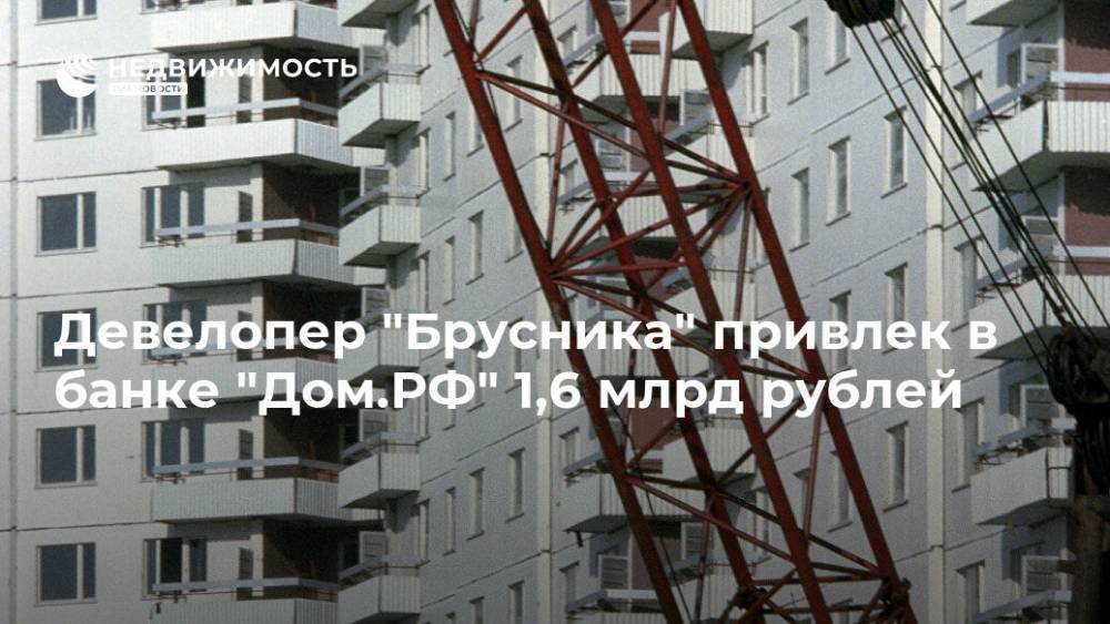 Девелопер "Брусника" привлек в банке "Дом.РФ" 1,6 млрд рублей