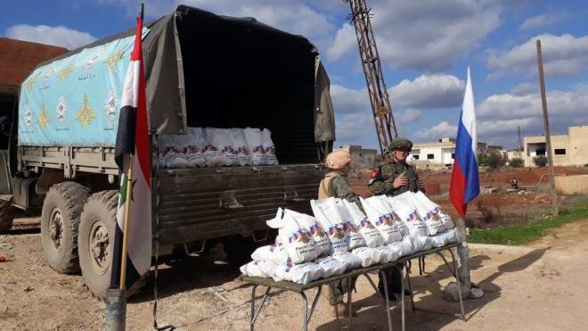 Новая гуманитарная акция от России состоялась в сирийской Думе