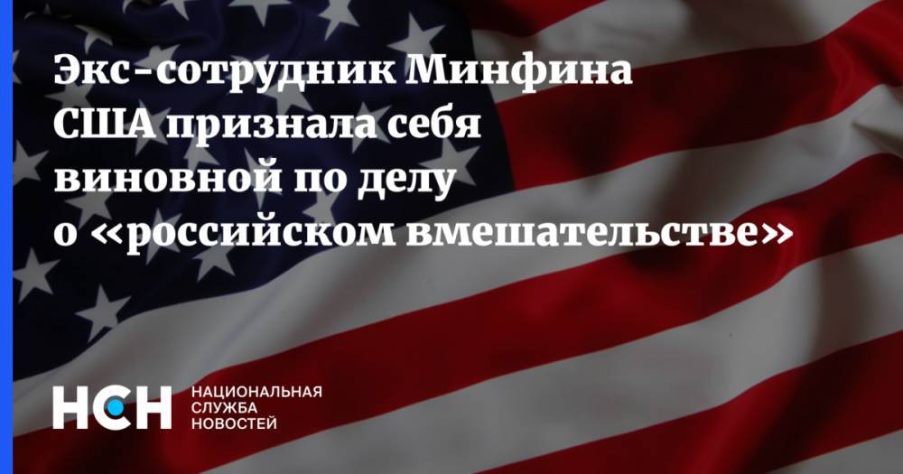 Экс-сотрудник Минфина США признала себя виновной по делу о «российском вмешательстве»