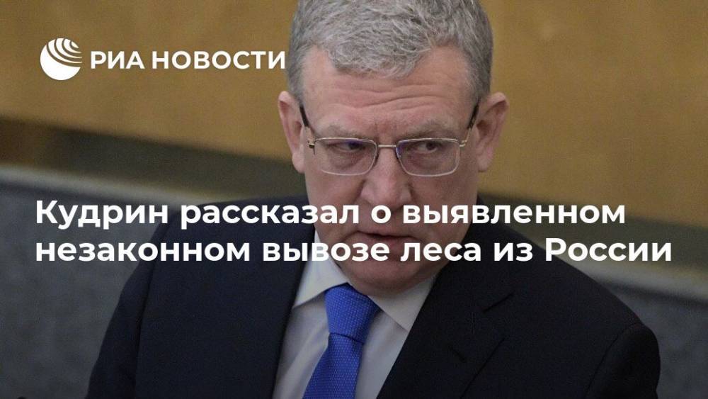 Кудрин рассказал о выявленном незаконном вывозе леса из России