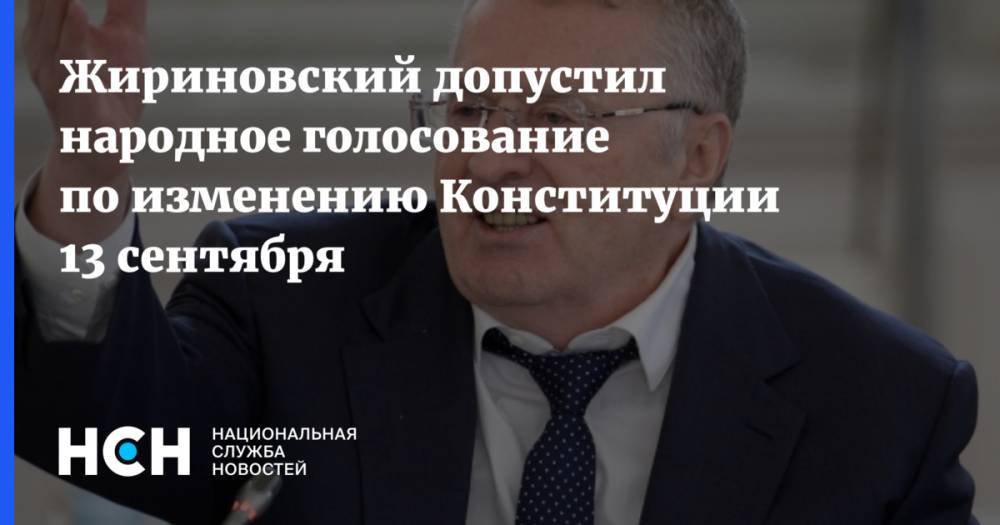 Жириновский допустил народное голосование по изменению Конституции 13 сентября