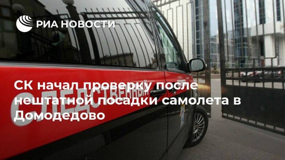 СК начал проверку после нештатной посадки самолета в Домодедово