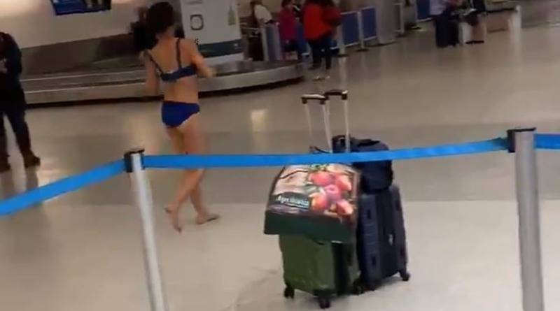 Женщина устроила стриптиз в зоне получения багажа аэропорта Майами (видео)