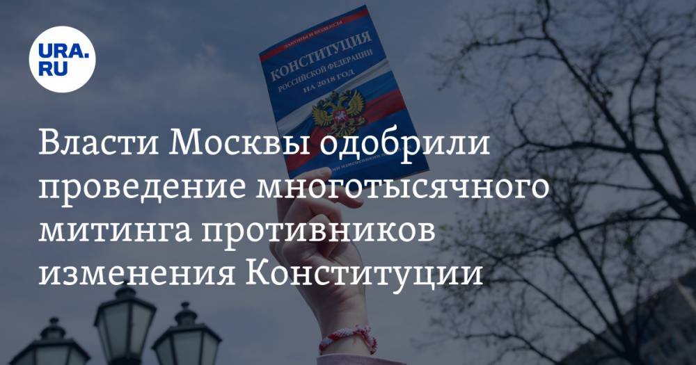 Власти Москвы одобрили проведение многотысячного митинга противников изменения Конституции