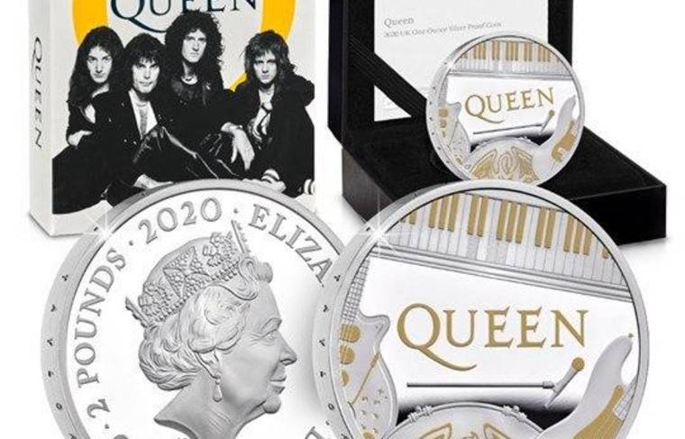 В Британии выпустили монету в честь группы Queen с Елизаветой II