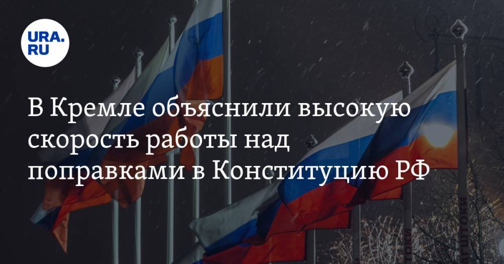 В Кремле объяснили высокую скорость работы над поправками в Конституцию РФ