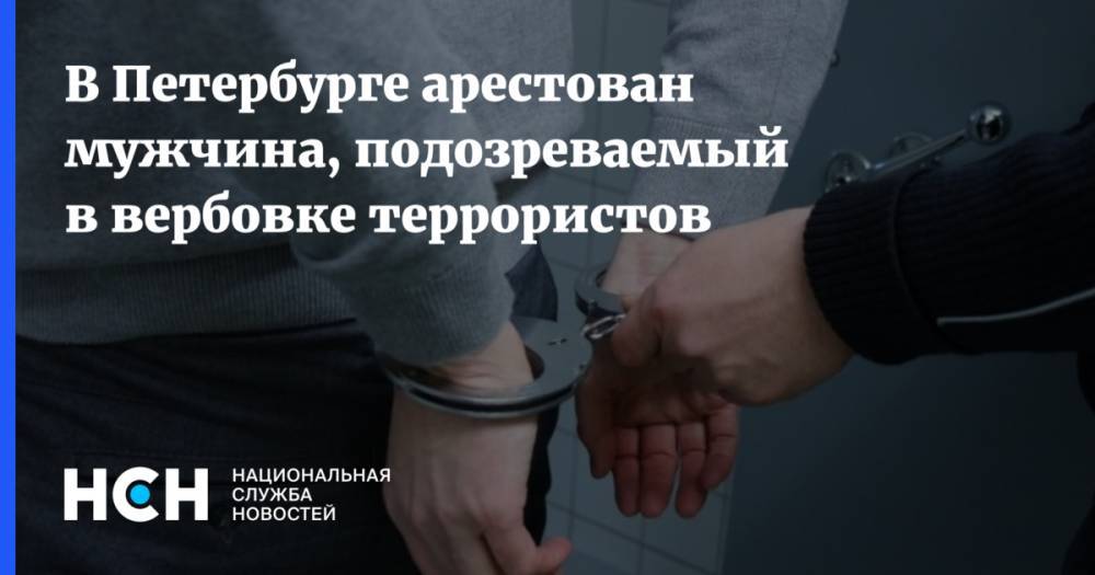 В Петербурге арестован мужчина, подозреваемый в вербовке террористов