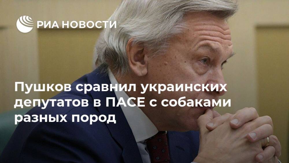 Пушков сравнил украинских депутатов в ПАСЕ с собаками разных пород