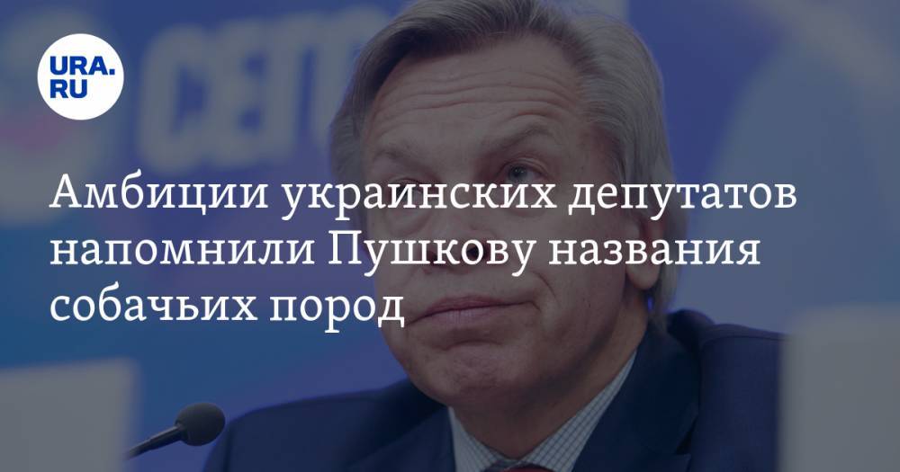 Амбиции украинских депутатов напомнили Пушкову названия собачьих пород