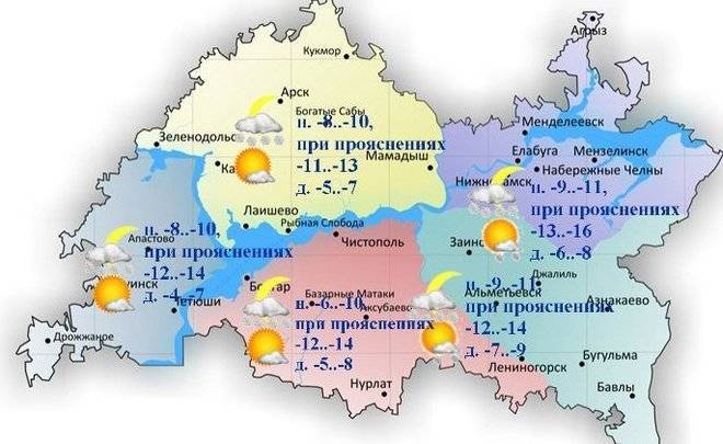 Сегодня в Татарстане небольшой снег и до -9 градусов