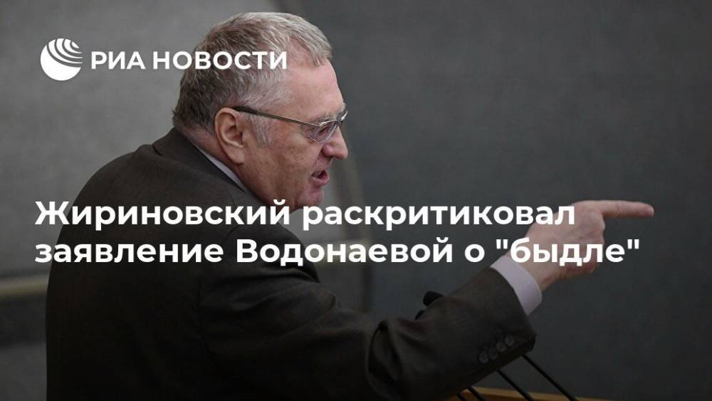 Жириновский раскритиковал заявление Водонаевой о "быдле"