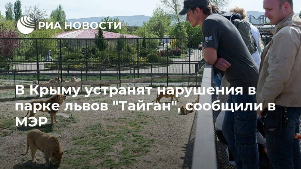 В Крыму устранят нарушения в парке львов "Тайган", сообщили в МЭР