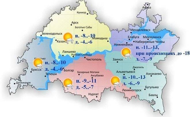 Сегодня в Татарстане ожидается метель и до -9 градусов