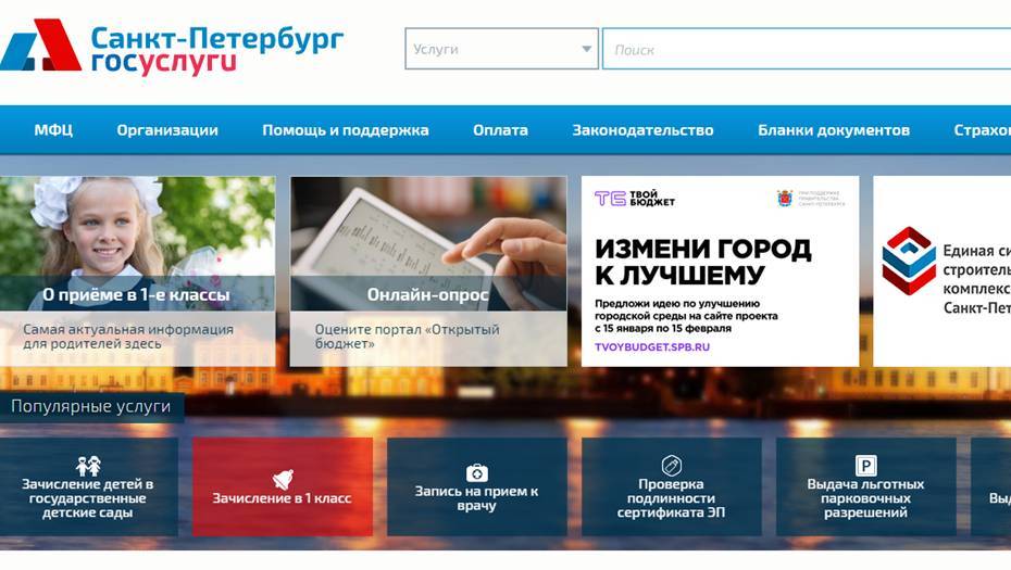 Портал госуслуг Петербурга зарегистрировал более 100 млн посещений