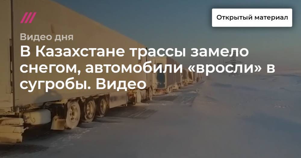 В Казахстане трассы замело снегом, автомобили «вросли» в сугробы. Видео.