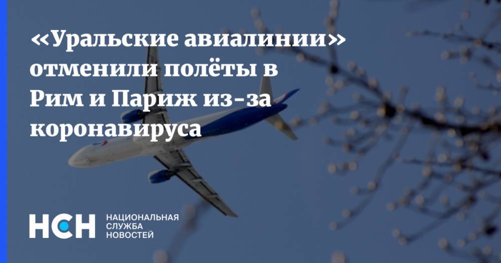 «Уральские авиалинии» отменили полёты в Рим и Париж из-за коронавируса