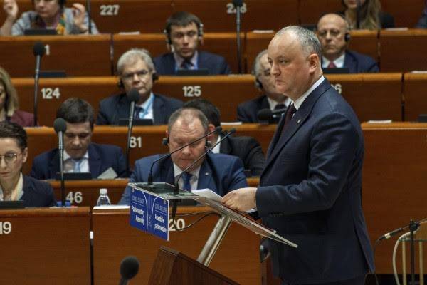 Додон пообещал Совету Европы не затягивать с особым статусом Приднестровья