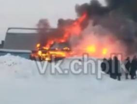 В Сети появилось видео серьёзного пожара в кузбасском городе
