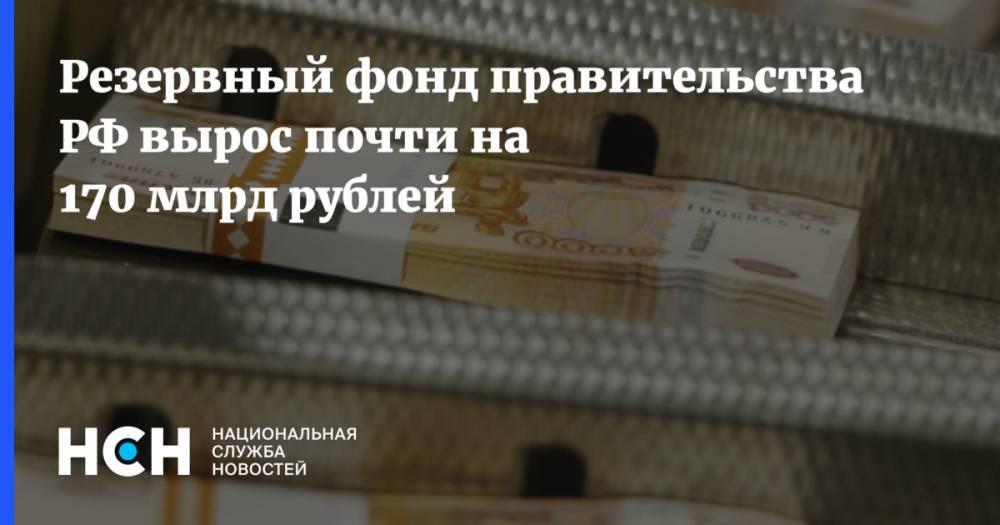 Резервный фонд правительства РФ вырос почти на 170 млрд рублей