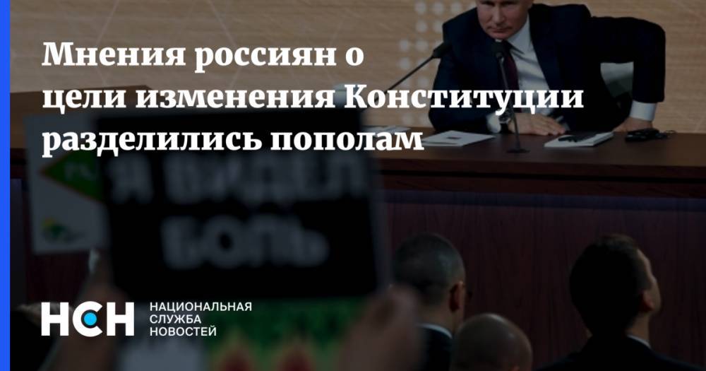 Мнения россиян о цели изменения Конституции разделились пополам