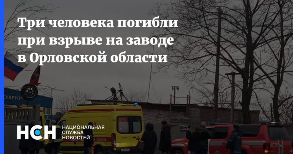 Три человека погибли при взрыве на заводе в Орловской области