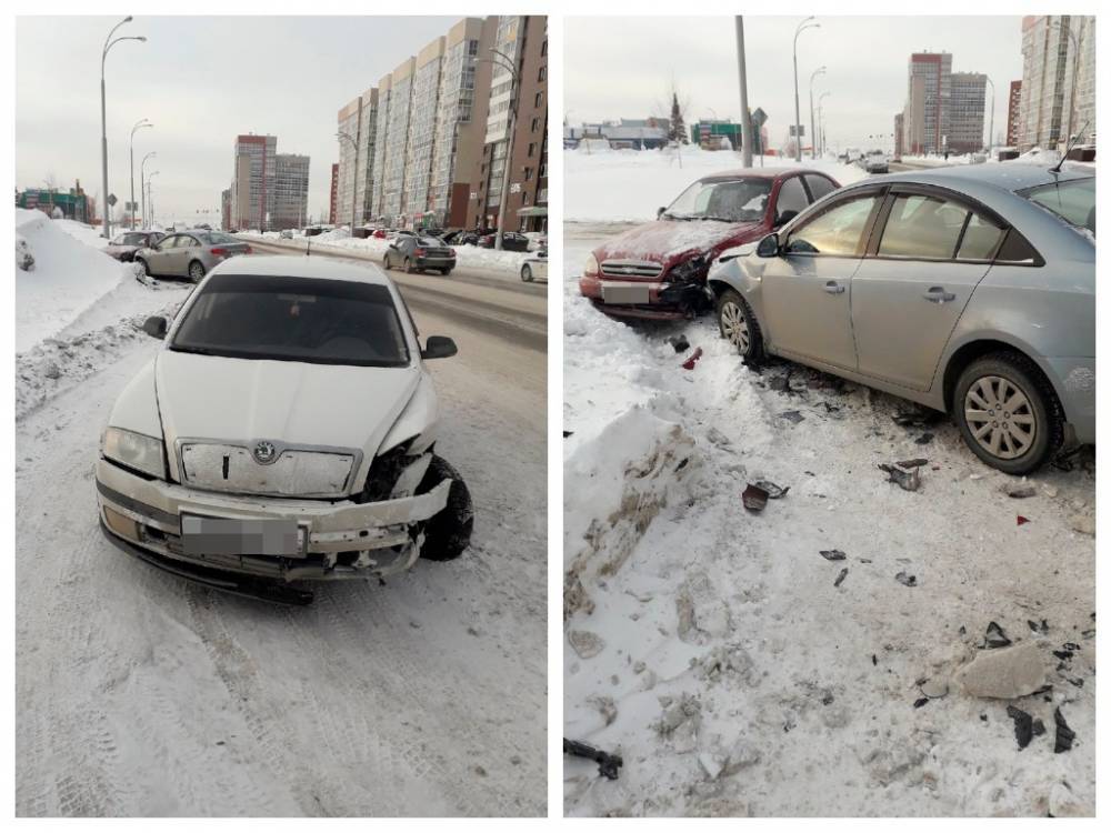 Три автомобиля столкнулись на проспекте Шахтёров в Кемерове